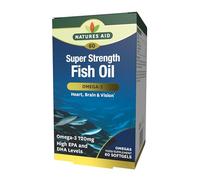 Natures Aid Super Strength Omega-3 Fish Oil 1200mg - 60 Softgels | 388mg EPA & 260mg DHA, Supports Heart, Brain & Vision, High Strength Omega-3, Non-GMO