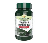 Natures Aid Vitamin B Complex 100 - High Potency B Vitamins 100mg for Energy, Metabolism, Nervous System & Immune Support - Vegan, Gluten Free, Non-GMO, Time Release - 30 Tablets