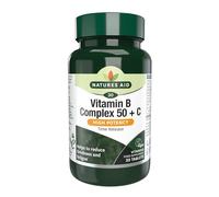 Natures Aid Vitamin B Complex 50 + C - 30 Tablets | High Strength B Vitamins with Vitamin C, Supports Energy, Nervous System & Immunity, Vegan, Gluten-Free, Non-GMO