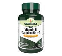 Natures Aid Vitamin B Complex 50 + C - 90 Tablets | High Strength B Vitamins with Vitamin C, Supports Energy, Nervous System & Immunity, Vegan, Gluten-Free, Non-GMO