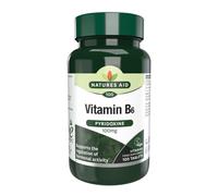 Natures Aid Vitamin B6 100mg - High Strength Pyridoxine - Supports Energy, Hormonal Balance & Nervous System - Vegan, Gluten-Free, Non-GMO Daily