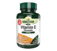 Natures Aid Vitamin C 500mg 50 Chewable Tablets - Supports Immune System & Skin Health - High Strength, Sugar Free, Vegan, Non-GMO - Antioxidant Supplement