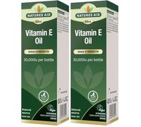Natures Aid Vitamin E Oil 20,000iu 50ml - Natural Source Antioxidant for Skin & Cells - High Strength - Vegan - Non-GMO - Gluten-Free - Supports Healthy Skin Tone & Cardiovascular Health (Pack of 2)