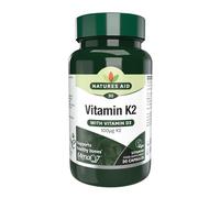 Natures Aid Vitamin K2 Capsules 100mcg with Vitamin D3 - High Strength MenaQ7, Vegan, 30 Capsules