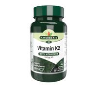 Natures Aid Vitamin K2 100mcg with Vitamin D3 - High Strength MenaQ7 Formula - Supports Bone Strength, Calcium Absorption, Muscle