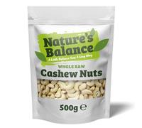 Natures Balance Cashew Nuts 500g - Whole Raw Unsalted Cashews Ideal for Making Nut Butter & Milk