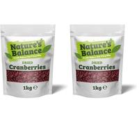 Nature's Balance Dried Cranberries 1kg Sweetened Juicy Dried Cranberries (Pack of 2)
