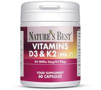 Nature's Best Bone & Immune Boost - High Strength Vitamin D3 1000iu & K2 90µg - Optimal Support for Bones, Teeth, and Immune Function - UK Made - 60 Capsules (2 Months' Supply)