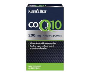 Nature's Best Co Enzyme Q10 - High Strength CoQ10 Supplement - One-a-Day - High Potency, Fast Absorption - UK Made - 200mg, 60 Capsules (2 Months' Supply)