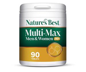 Nature's Best Multi-Max Multivitamin for Age 70+ - Advanced Support with Vitamin C, D and Calcium for Immune Support & Bone Health for Seniors - UK Made - 90 Tablets (3 Months' Supply)