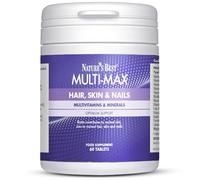 Nature's Best Multi-Max Multivitamin for Hair, Skin & Nails - with Biotin, Selenium & Zinc - Triple Action Support - UK Made - 60 Tablets (2 Months' Supply)
