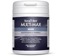 Nature's Best Multi-Max Multivitamin for Men - Comprehensive Support with B Vitamins, Vitamin D and Zinc for Energy, Immunity & Heart Health - UK Made - 90 Tablets (3 Months' Supply)