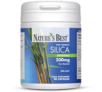Nature's Best Silica 200mg - High Strength Naturally Sourced Silica Supplement - UK Made - 90 Vegan Capsules (3 Months' Supply)