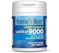 Nature's Best Super Strength Lactase Tablets 9000 FCC Enzyme Units - Digestive Enzyme - UK Made - 180 Tablets (3 Months' Supply)