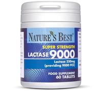 Nature's Best Super Strength Lactase Tablets 9000 FCC Enzyme Units - Max Strength Digestive Enzyme - UK Made - 60 Tablets (1 Month's Supply)