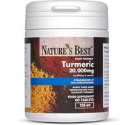 Nature's Best Turmeric 20,000mg Tablets, 60 Tablets | 500mg of Extract, High Strength, 95% Curcumin, UK Made, 2 Months' Supply