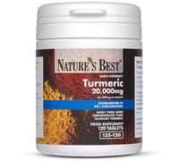 Nature's Best Turmeric 20,000mg Tablets Fast Release (500mg of Extract) - High Strength, 95% Curcumin - UK Made - 120 Tablets (4 Months' Supply)