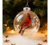 Nature's Birds Crystal Glass Ornament Set, 2026 New Hummingbird Christmas Tree Ornaments, Crystal Cardinal Xmas Tree Memorial Gifts, Clear Indoor Decoration Pendants Balls for Christmas (#a)