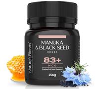 Nature's Blends Black Seed & Manuka Honey 83+ MGO 250g - Raw Honey with Cold Pressed Black Seed Oil for Hair and Skin