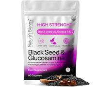 Nature's Blends Black Seed Oil & Glucosamine Joint Support 60 Capsules | 100% natural cold-pressed Nigella sativa softgels for cartilage wellness, immune defense, healthy hair plus skin.