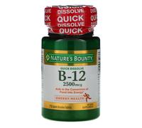 Nature's Bounty, B-12, Natural Cherry Flavor, 2,500 mcg, 75 Quick Dissolve Tablets