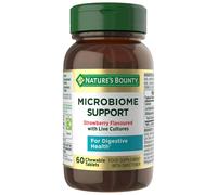 Nature's Bounty Digestive Health Microbiome Support Strawberry Flavoured Chewable Tablets x 60