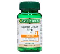Nature's Bounty Maximum Strength Zinc - 100 x 25mg Coated Tablets