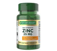 Nature's Bounty Maximum Strength Zinc 25mg Coated Tablets 100 Tablets