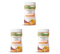 Nature's Bounty Vitamin C and Zinc Gummies - Pack of 180 Gummies, 30 Day Supply - Immune Support and Cell Protection - Antioxidant Supplement - Gluten Free and Natural Colours