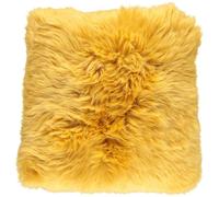 Natures Collection Long-Wool Sheepskin Cushion | 35x35 cm - Imperial Yellow