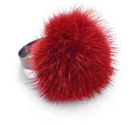Natures Collection Ring Pom Pom - Brick Red