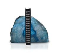 Nature's Decorations Teal Agate Bookends - A-Quality Medium Heavy Duty Geode, Turquoise & Aqua Premium Room Decor, Crystal Gift, 1 Pair (3-4 lbs)