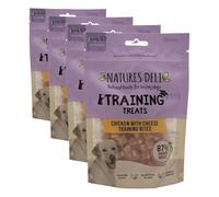Natures Deli Chicken with Cheese Training Bites Dog Treats, Grain Free Low Fat Tasty Bite-size Treats for Dogs and Puppies, 100g (Pack of 4)