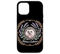 Nature's Embrace Hedgehog Lavender Floral Wreath Case for iPhone 12/12 Pro