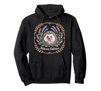 Nature's Embrace Hedgehog Lavender Floral Wreath Pullover Hoodie