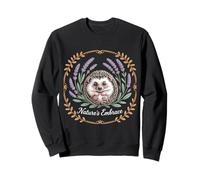 Nature's Embrace Hedgehog Lavender Floral Wreath Sweatshirt
