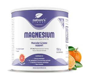 Nature's Finest by Nutrisslim Magnesium Citrate Powder 150 g - 375 mg per Dose, 30 Servings - High Absorption Magnesium Drink for Sleep, Muscle Relaxant, Stress Relief - Natural & Vegan