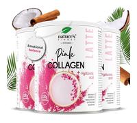 Nature's Finest by Nutrisslim Pink Collagen Latte Powder with Hyaluronic Acid, Coconut & Vanilla Flavour, Supports Hair, Skin & Nails, Energy Boost, and Emotional Balance