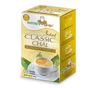 Nature's Guru Instant Classic Chai Tea Beverage Blend, Unsweetened 10 Pack, Single Serving for Travel, Pack of 8