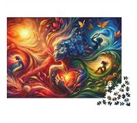 Nature's Harmony A Whimsical Artwork 1000-Piece Puzzle for Adults, 52x38cm/1000pcs; White Card Pieces for Tidy Handling; for A Quiet Evening Project at Home