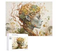 Nature's Harmony A Woman's Connection with Plants, 500 PCS, Wooden Picture Puzzle for Grown-Ups, for Screen-Free Relaxation at Home