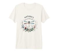 Nature's Harmony Dragonfly Floral Botanical Illustration Premium T-Shirt