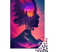 Nature's Harmony Mountain Sunset 1000-Piece Jigsaw Puzzle for Adults, 52x38cm/1000pcs, Low-dust White Card for Tabletop Use; A Calm After-work Activity