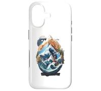 Nature's Harmony: Waves, Mountains, and Lighthouse Case for iPhone 17