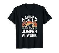 Natures Little Jumper at Work Vintage Frog Sunset Scene T-Shirt