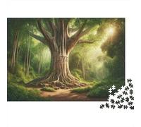 Nature's Love Enchanted Forest Scene Jigsaw Puzzle for Adults, 1000 Pieces, 38x26cm/1000pcs; White Card with A Low-dust Finish; A Calm After-work Activity