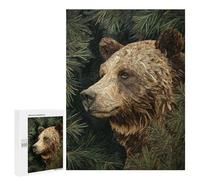 Nature's Majesty Bear in Pine Forest Puzzle 1000 Teile Schwer Puzzle Spielzeug Lernspiel Impossible Herausforderungsspielzeug Für Erwachsene Kinder 500 PCS
