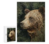 Nature's Majesty Bear in Pine Forest Puzzle 1000 Teile Schwer Puzzle Spielzeug Lernspiel Impossible Herausforderungsspielzeug Für Erwachsene Kinder 300 PCS