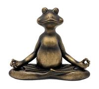 Nature's Mark 6" H Resin Meditating Yoga Frog Statue Figurine Home Decorative Accent Decor for Tabletop Living Room Bedroom Office Desktop Cabinet Shelf