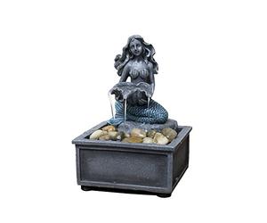 Nature's Mark 7" High Mermaid Table-top Fountain with Adapter
